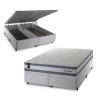 Conjunto Box Baú Alpine Cinza 193x203x72 Molas Ensacadas