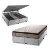 Conjunto Box Baú Atlanta Bege 158x198x69 Espuma D45