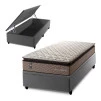 Conjunto Box Baú Atlanta Bege 88x188x69 Espuma D45