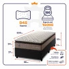 Conjunto Box Baú Atlanta Bege 96x203x69 Espuma D45