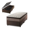 Conjunto Box Baú Atlanta Bege 96x203x69 Espuma D45