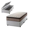 Conjunto Box Baú Atlanta Bege 96x203x69 Espuma D45