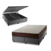 Conjunto Box Baú Atlanta Marrom 158x198x69 Espuma D45