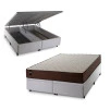 Conjunto Box Baú Atlanta Marrom 158x198x69 Espuma D45