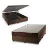 Conjunto Box Baú Atlanta Marrom 158x198x69 Espuma D45