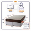 Conjunto Box Baú Atlanta Marrom 193x203x69 Espuma D45