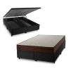 Conjunto Box Baú Atlanta Marrom 193x203x69 Espuma D45