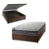 Conjunto Box Baú Benton Cinza 138x188x78 Molas Ensacadas