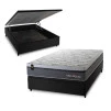 Conjunto Box Baú Benton Cinza 138x188x78 Molas Ensacadas