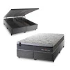 Conjunto Box Baú Benton Cinza 193x203x78 Molas Ensacadas
