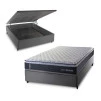 Conjunto Box Baú Casal Dakota Preto 138x188x64 Espuma D33