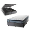 Conjunto Box Baú Chicago Cinza 193x203x64 Espuma D33