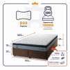 Conjunto Box Baú Chicago Cinza 193x203x64 Espuma D33