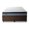 Conjunto Box Baú Chicago Cinza 193x203x64 Espuma D33