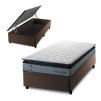 Conjunto Box Baú Chicago Cinza 88x188x64 Espuma D33