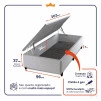 Conjunto Box Baú Chicago Cinza 96x203x64 Espuma D33