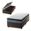 Conjunto Box Baú Chicago Cinza 96x203x64 Espuma D33