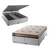 Conjunto Box Baú Chicago Marrom 158x198x64 Espuma D33