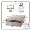 Conjunto Box Baú Chicago Marrom 193x203x64 Espuma D33