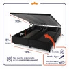 Conjunto Box Baú King Dakota Preto 193x203x64 Espuma D33