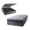 Conjunto Box Baú King Dakota Preto 193x203x64 Espuma D33