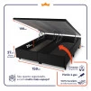 Conjunto Box Baú Miami Cinza 158x198x69 Espuma D33