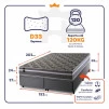 Conjunto Box Baú Miami Cinza 193x203x69 Espuma D33
