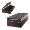 Conjunto Box Baú Miami Cinza 88x188x69 Espuma D33