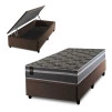 Conjunto Box Baú Miami Cinza 96x203x69 Espuma D33