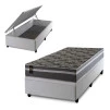 Conjunto Box Baú Miami Cinza 96x203x69 Espuma D33