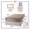 Conjunto Box Baú San Diego Bege 138x188x74 Espuma D33