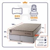 Conjunto Box Baú San Diego Bege 158x198x74 Espuma D33