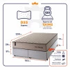 Conjunto Box Baú San Diego Bege 193x203x74 Espuma D33