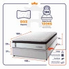 Conjunto Box Baú San Diego Branco 138x188x74 Espuma D33