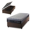 Conjunto Box Baú Solteiro Dakota Preto 88x188x64 Espuma D33