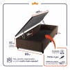 Conjunto Box Baú Solteiro Dakota Preto 88x188x64 Espuma D33