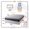 Conjunto Cama Box Casal Dakota Preto 138x188x57 Espuma D33