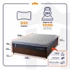 Conjunto Cama Box Casal Dakota Preto 138x188x57 Espuma D33