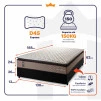 Conjunto Cama Box Espuma Atlanta Bege Casal 138x188x62