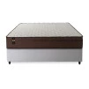 Conjunto Cama Box Espuma Atlanta Marrom Casal 138x188x62