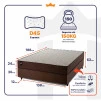 Conjunto Cama Box Espuma Atlanta Marrom Casal 138x188x62