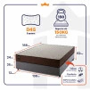 Conjunto Cama Box Espuma Atlanta Marrom Casal 138x188x62