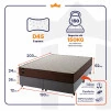 Conjunto Cama Box Espuma Atlanta Marrom King 193x203x62