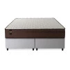 Conjunto Cama Box Espuma Atlanta Marrom Queen 158x198x62