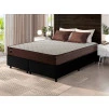 Conjunto Cama Box Espuma Atlanta Marrom Queen 158x198x62