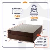 Conjunto Cama Box Espuma Atlanta Marrom Queen 158x198x62