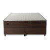 Conjunto Cama Box Espuma Atlanta Marrom Queen 158x198x62