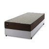 Conjunto Cama Box Espuma Atlanta Marrom Solteiro 88x188x62