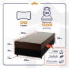 Conjunto Cama Box Espuma Atlanta Marrom Solteiro 88x188x62
