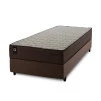 Conjunto Cama Box Espuma Atlanta Marrom Solteiro 88x188x62